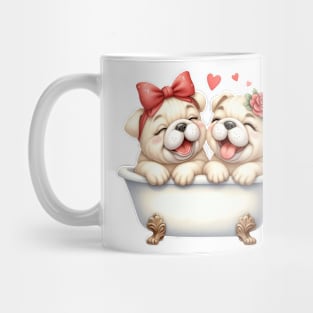 Valentine Bulldog Couple Mug